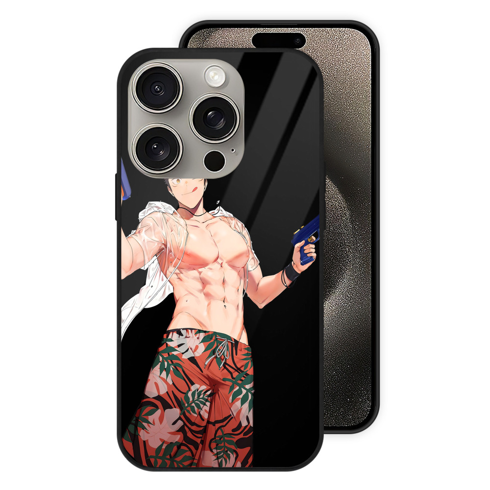 （画像用） 呪術廻戦 Jujutsu Kaisen 【iPhone15Pro対応】スマホケース 耐衝撃＆黄変防止 背面ガラス