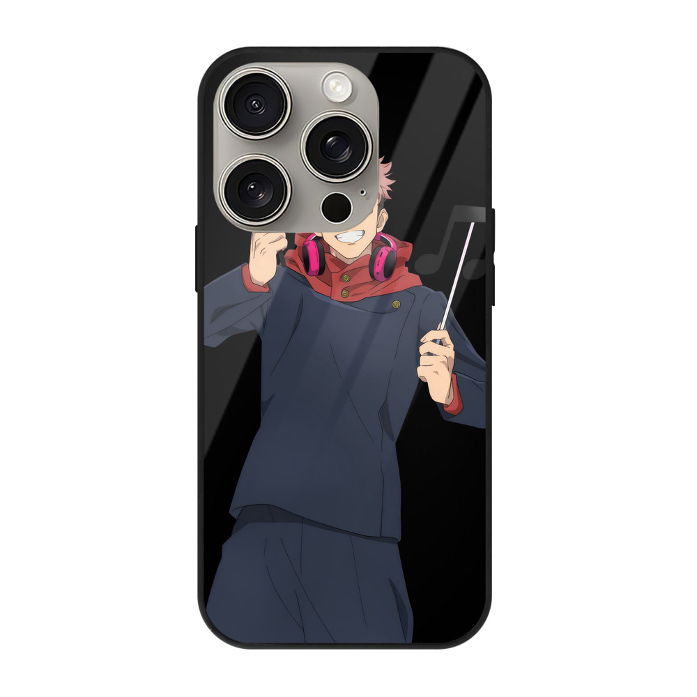 （画像用） 呪術廻戦 Jujutsu Kaisen 【iPhone15Pro対応】スマホケース 耐衝撃＆黄変防止 背面ガラス