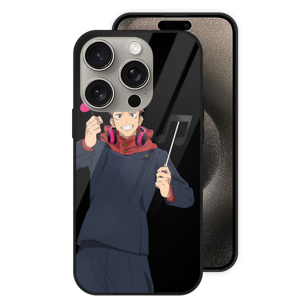 （画像用） 呪術廻戦 Jujutsu Kaisen 【iPhone15Pro対応】スマホケース 耐衝撃＆黄変防止 背面ガラス