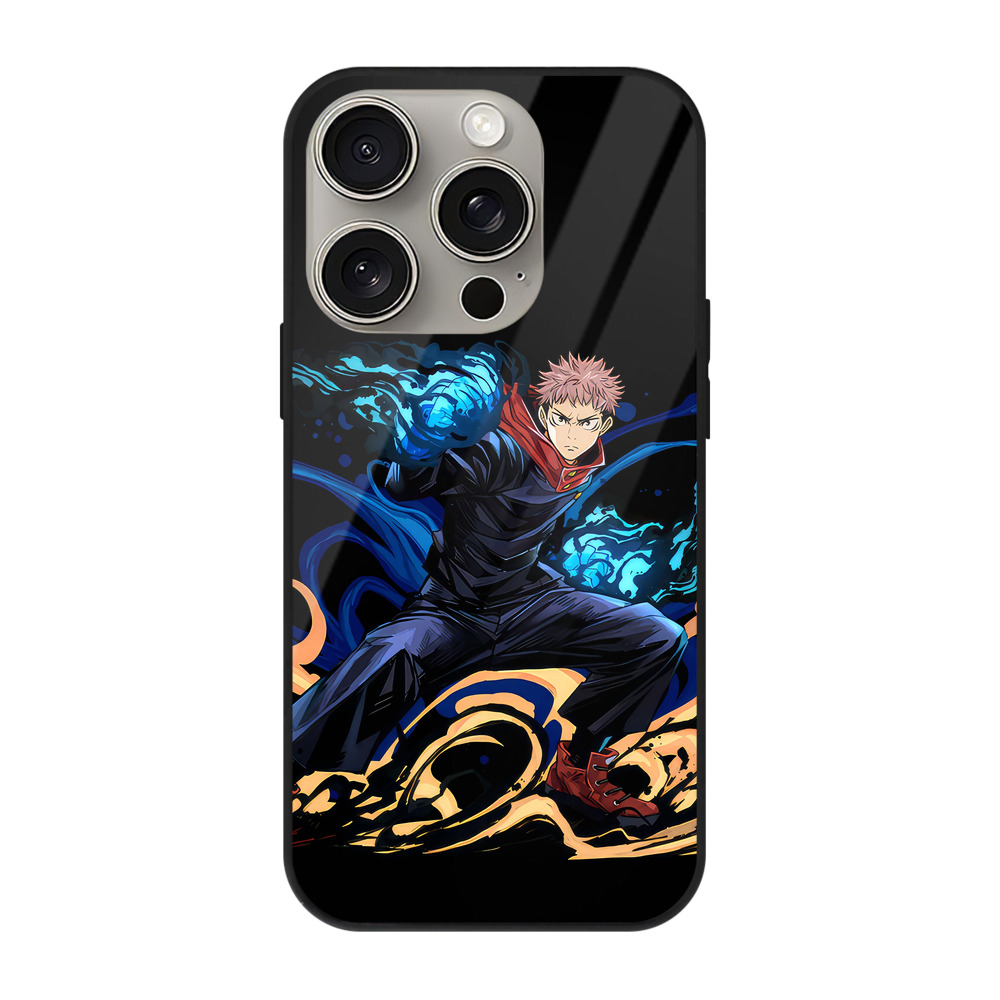 （画像用） 呪術廻戦 Jujutsu Kaisen 【iPhone15Pro対応】スマホケース 耐衝撃＆黄変防止 背面ガラス