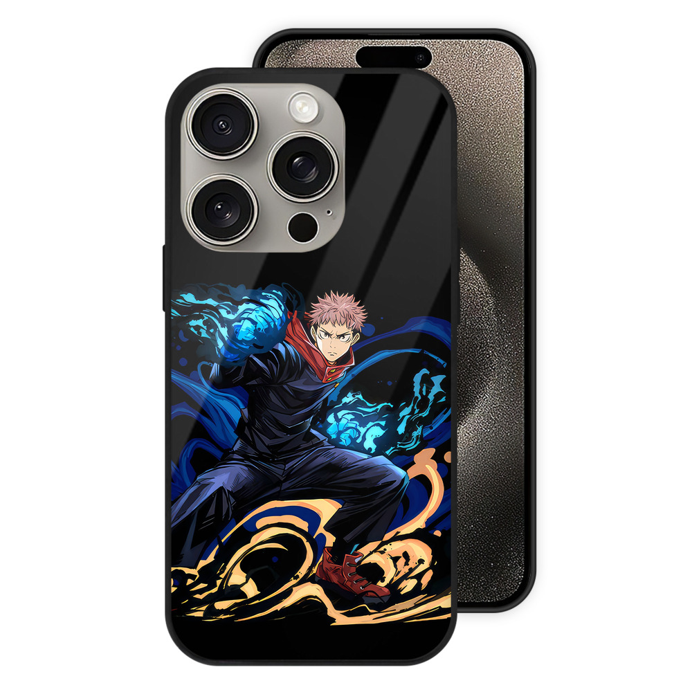 （画像用） 呪術廻戦 Jujutsu Kaisen 【iPhone15Pro対応】スマホケース 耐衝撃＆黄変防止 背面ガラス