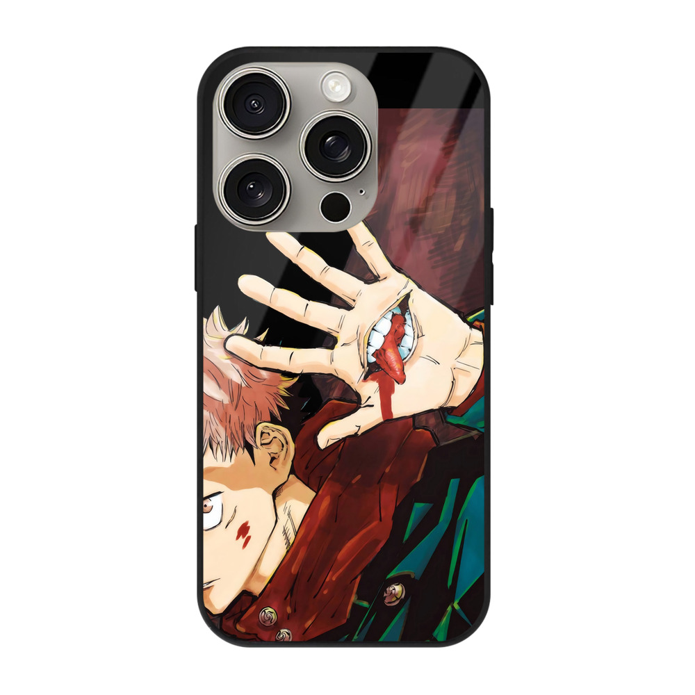 （画像用） 呪術廻戦 Jujutsu Kaisen 【iPhone15Pro対応】スマホケース 耐衝撃＆黄変防止 背面ガラス