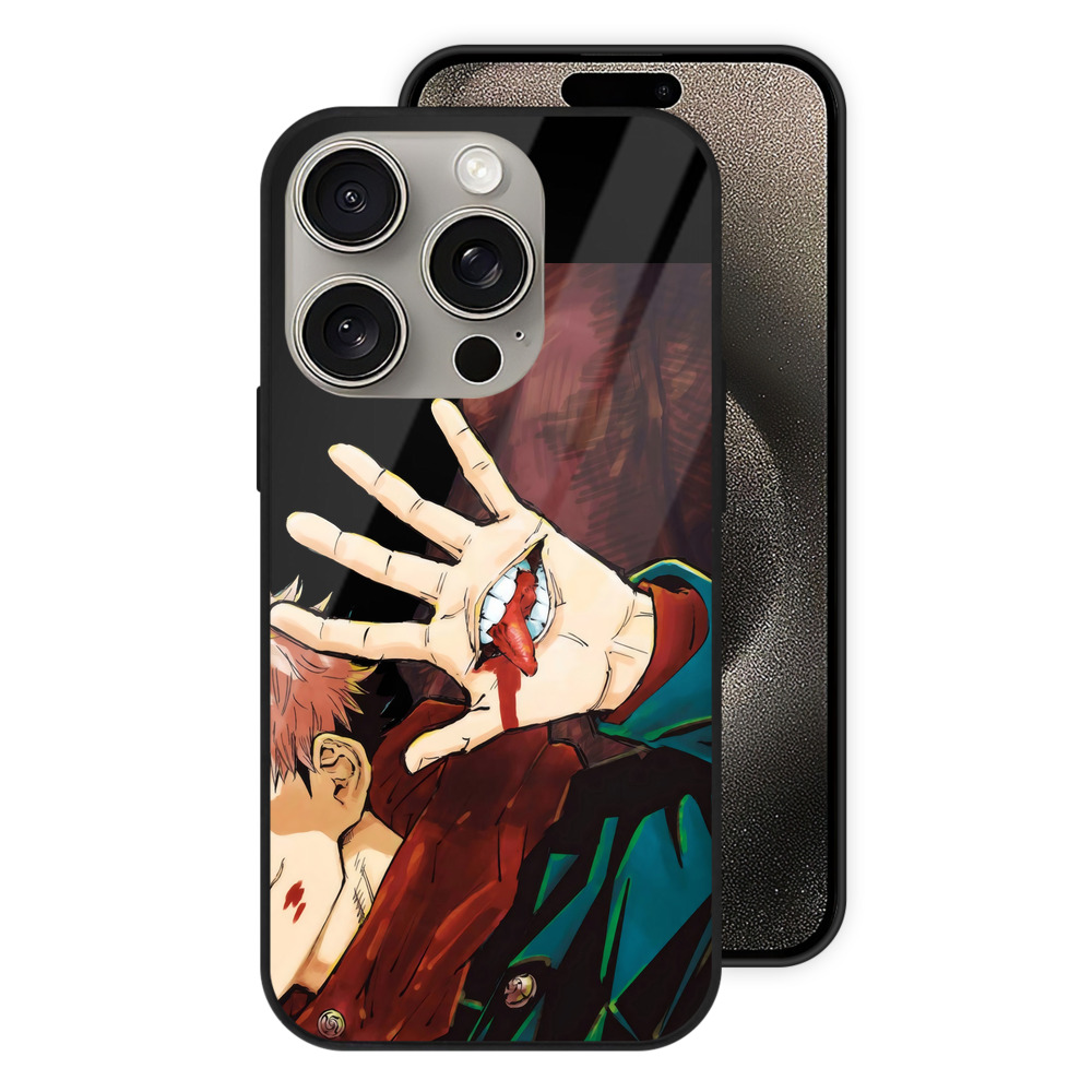 （画像用） 呪術廻戦 Jujutsu Kaisen 【iPhone15Pro対応】スマホケース 耐衝撃＆黄変防止 背面ガラス