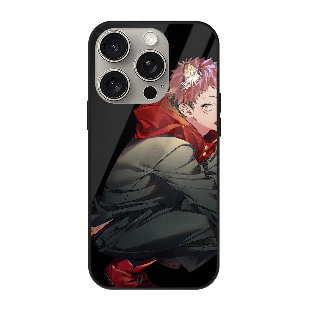 （画像用） 呪術廻戦 Jujutsu Kaisen 【iPhone15Pro対応】スマホケース 耐衝撃＆黄変防止 背面ガラス