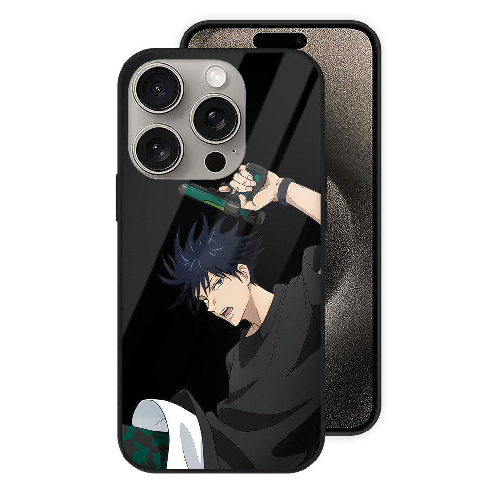 （画像用） 呪術廻戦 Jujutsu Kaisen 【iPhone15Pro対応】スマホケース 耐衝撃＆黄変防止 背面ガラス