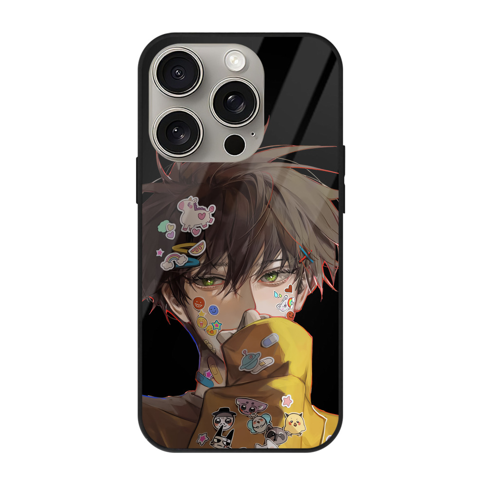 （画像用） 呪術廻戦 Jujutsu Kaisen 【iPhone15Pro対応】スマホケース 耐衝撃＆黄変防止 背面ガラス