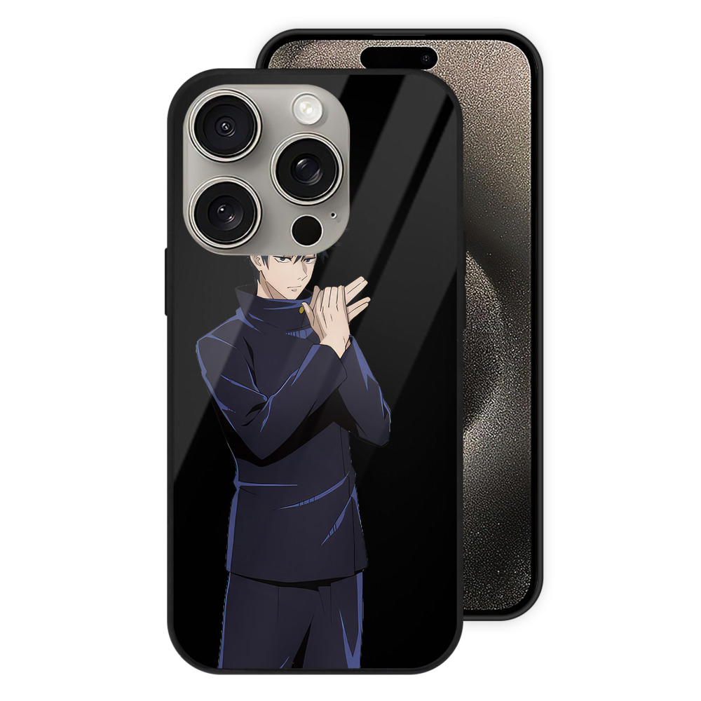 （画像用） 呪術廻戦 Jujutsu Kaisen 【iPhone15Pro対応】スマホケース 耐衝撃＆黄変防止 背面ガラス