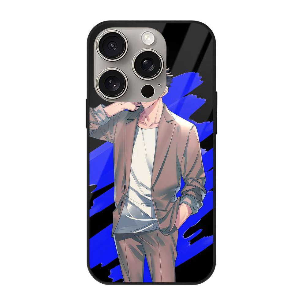 （画像用） 呪術廻戦 Jujutsu Kaisen 【iPhone15Pro対応】スマホケース 耐衝撃＆黄変防止 背面ガラス
