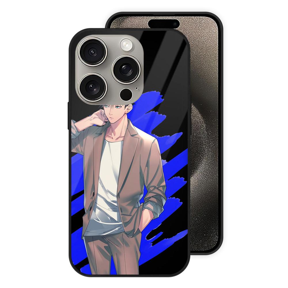 （画像用） 呪術廻戦 Jujutsu Kaisen 【iPhone15Pro対応】スマホケース 耐衝撃＆黄変防止 背面ガラス