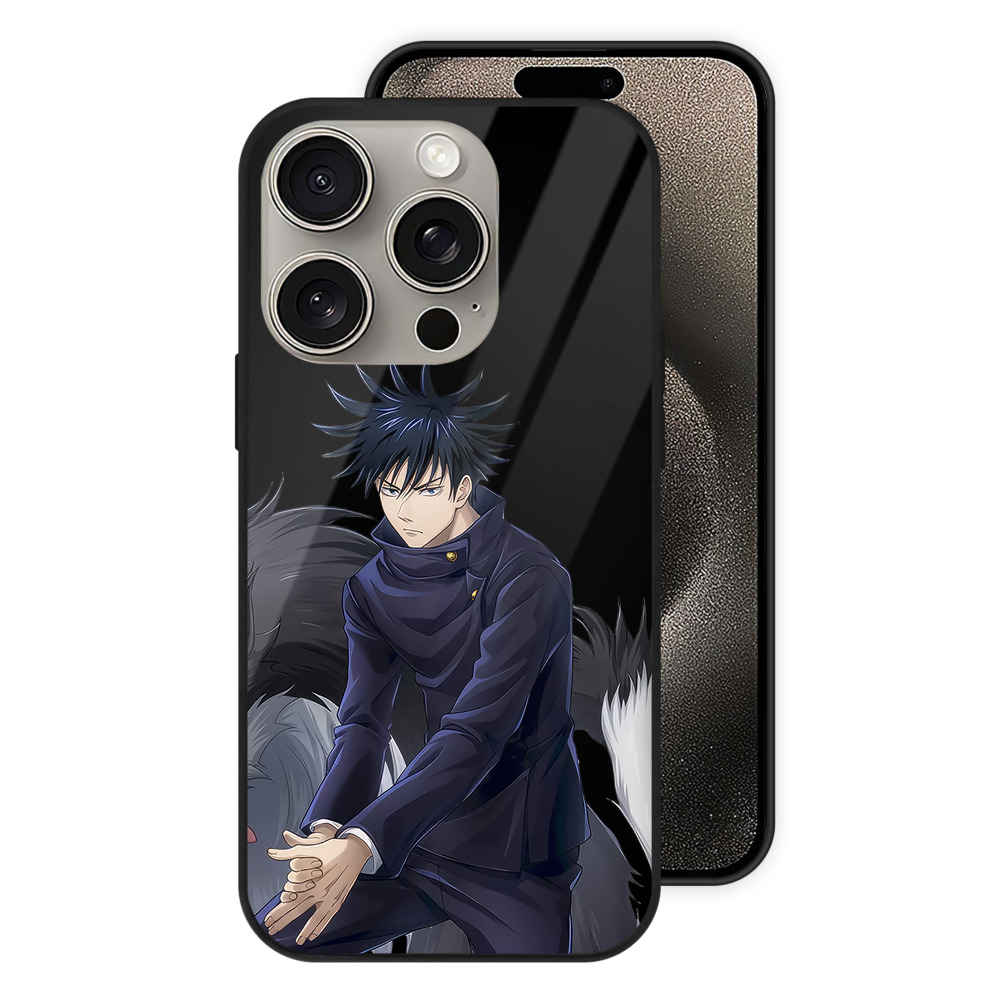 （画像用） 呪術廻戦 Jujutsu Kaisen 【iPhone15Pro対応】スマホケース 耐衝撃＆黄変防止 背面ガラス