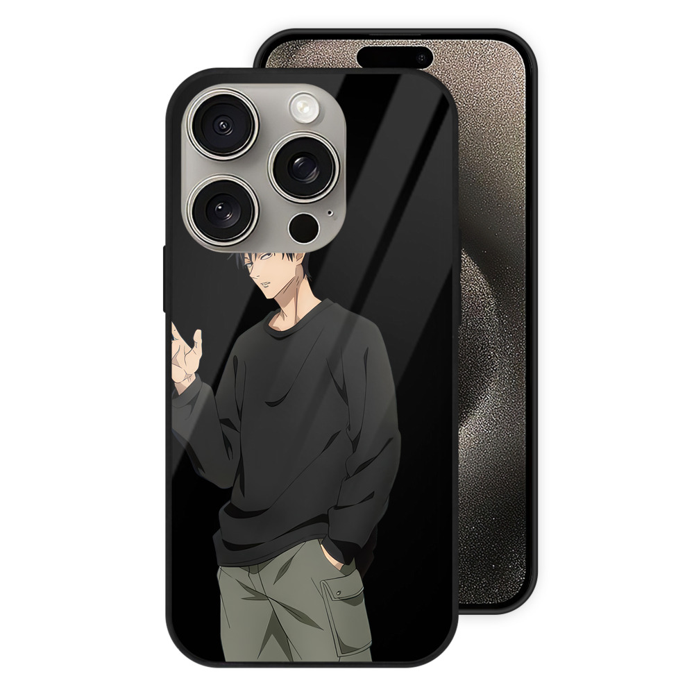 （画像用） 呪術廻戦 Jujutsu Kaisen 【iPhone15Pro対応】スマホケース 耐衝撃＆黄変防止 背面ガラス