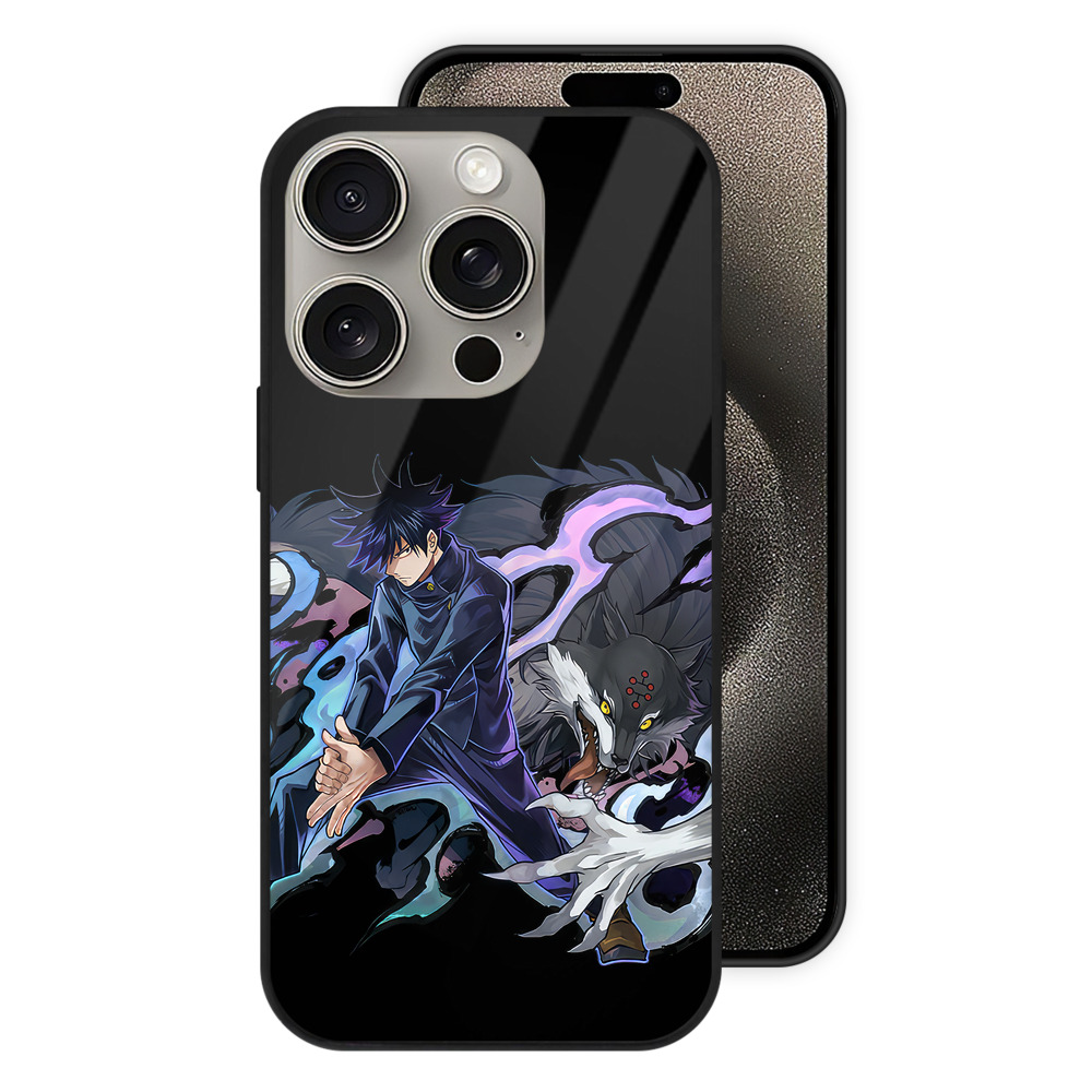 （画像用） 呪術廻戦 Jujutsu Kaisen 【iPhone15Pro対応】スマホケース 耐衝撃＆黄変防止 背面ガラス