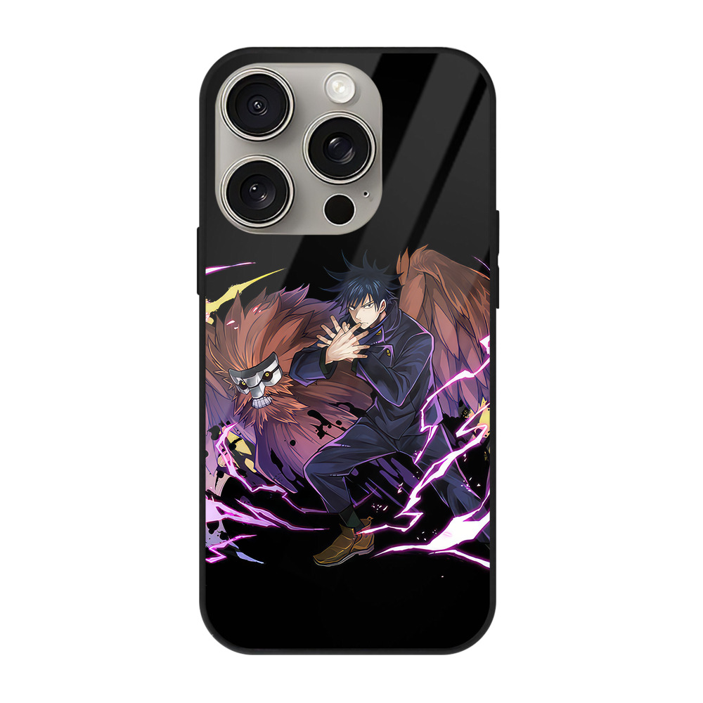 （画像用） 呪術廻戦 Jujutsu Kaisen 【iPhone15Pro対応】スマホケース 耐衝撃＆黄変防止 背面ガラス