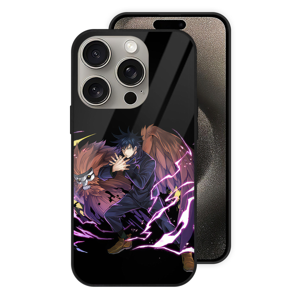 （画像用） 呪術廻戦 Jujutsu Kaisen 【iPhone15Pro対応】スマホケース 耐衝撃＆黄変防止 背面ガラス