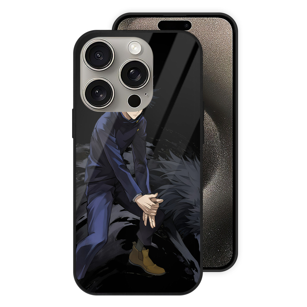 （画像用） 呪術廻戦 Jujutsu Kaisen 【iPhone15Pro対応】スマホケース 耐衝撃＆黄変防止 背面ガラス
