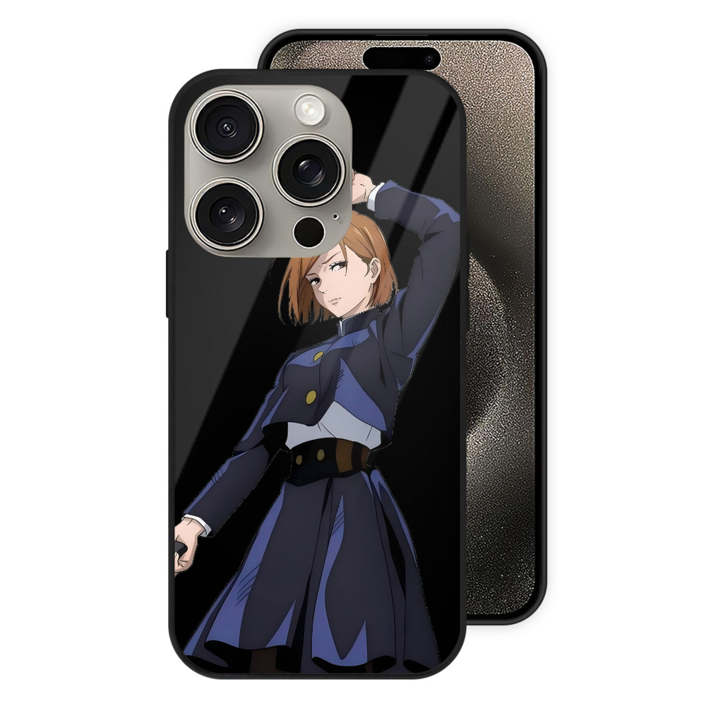 （画像用） 呪術廻戦 Jujutsu Kaisen 【iPhone15Pro対応】スマホケース 耐衝撃＆黄変防止 背面ガラス