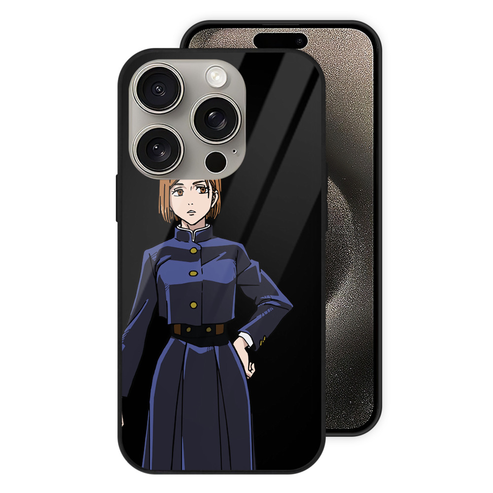 （画像用） 呪術廻戦 Jujutsu Kaisen 【iPhone15Pro対応】スマホケース 耐衝撃＆黄変防止 背面ガラス