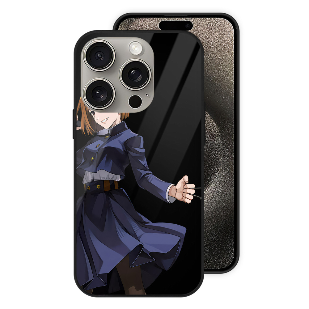 （画像用） 呪術廻戦 Jujutsu Kaisen 【iPhone15Pro対応】スマホケース 耐衝撃＆黄変防止 背面ガラス