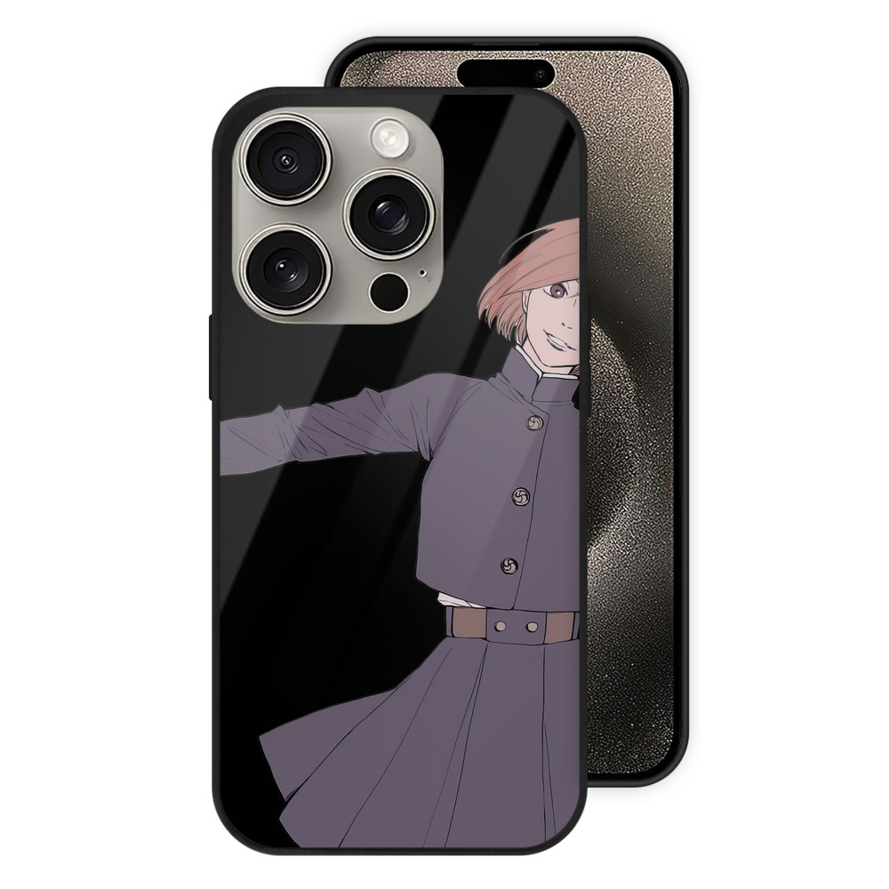 （画像用） 呪術廻戦 Jujutsu Kaisen 【iPhone15Pro対応】スマホケース 耐衝撃＆黄変防止 背面ガラス