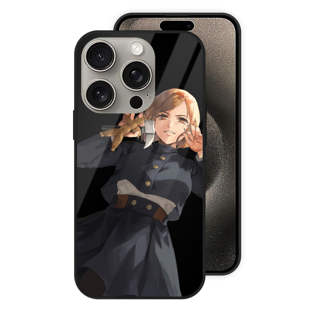 （画像用） 呪術廻戦 Jujutsu Kaisen 【iPhone15Pro対応】スマホケース 耐衝撃＆黄変防止 背面ガラス
