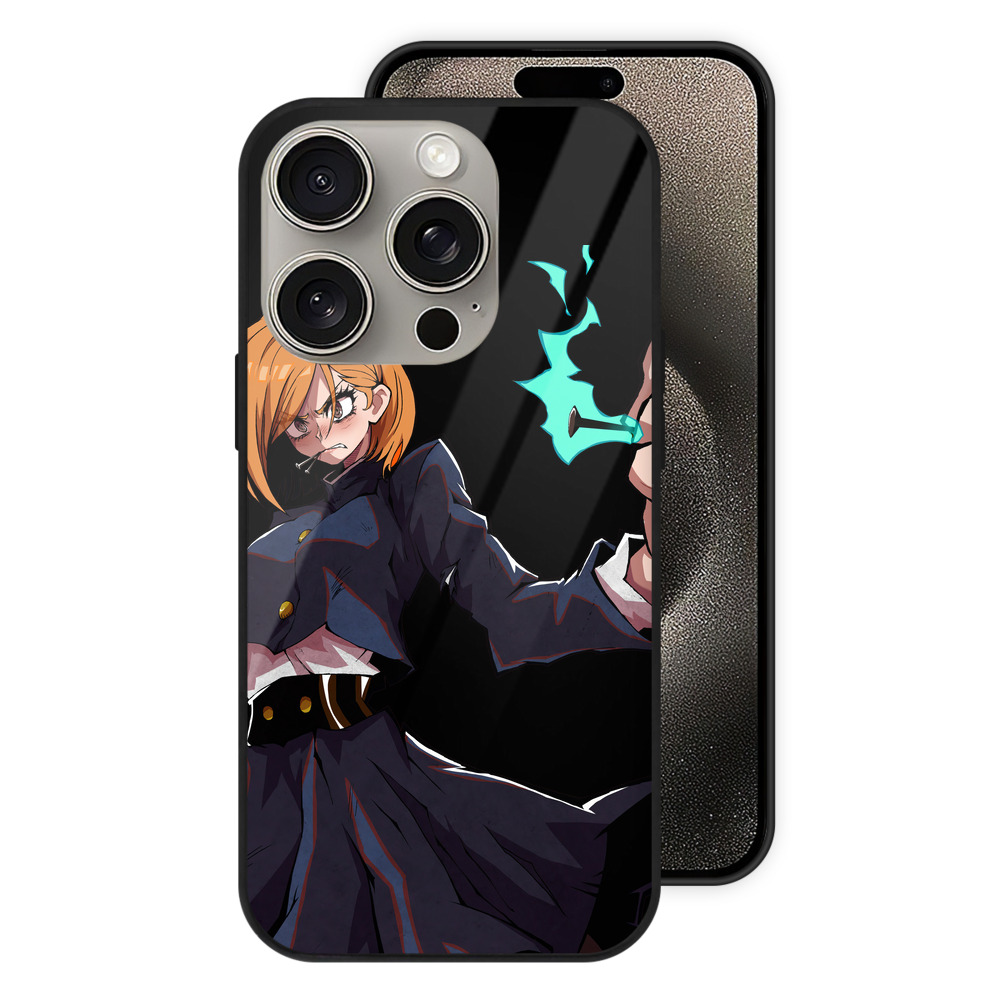 （画像用） 呪術廻戦 Jujutsu Kaisen 【iPhone15Pro対応】スマホケース 耐衝撃＆黄変防止 背面ガラス