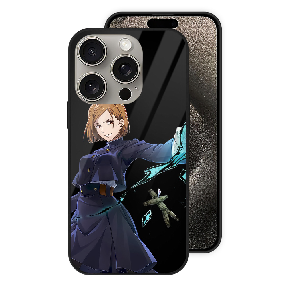 （画像用） 呪術廻戦 Jujutsu Kaisen 【iPhone15Pro対応】スマホケース 耐衝撃＆黄変防止 背面ガラス