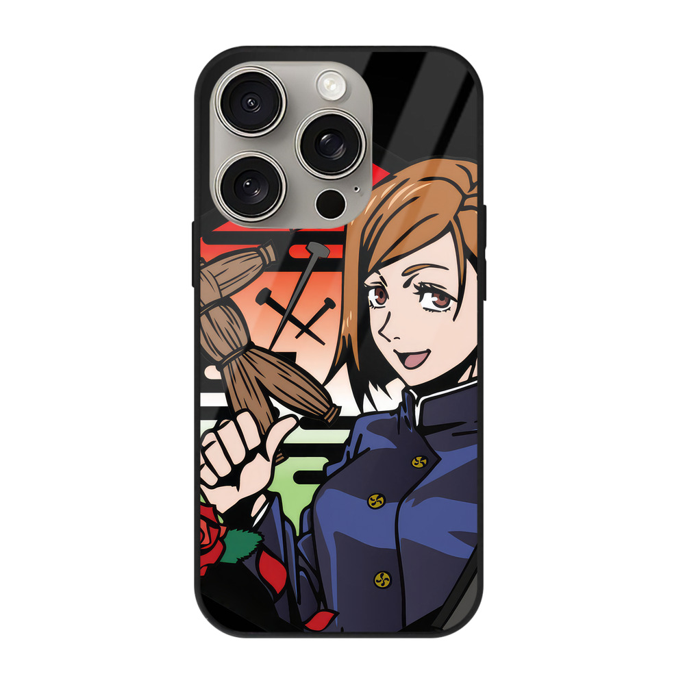 （画像用） 呪術廻戦 Jujutsu Kaisen 【iPhone15Pro対応】スマホケース 耐衝撃＆黄変防止 背面ガラス