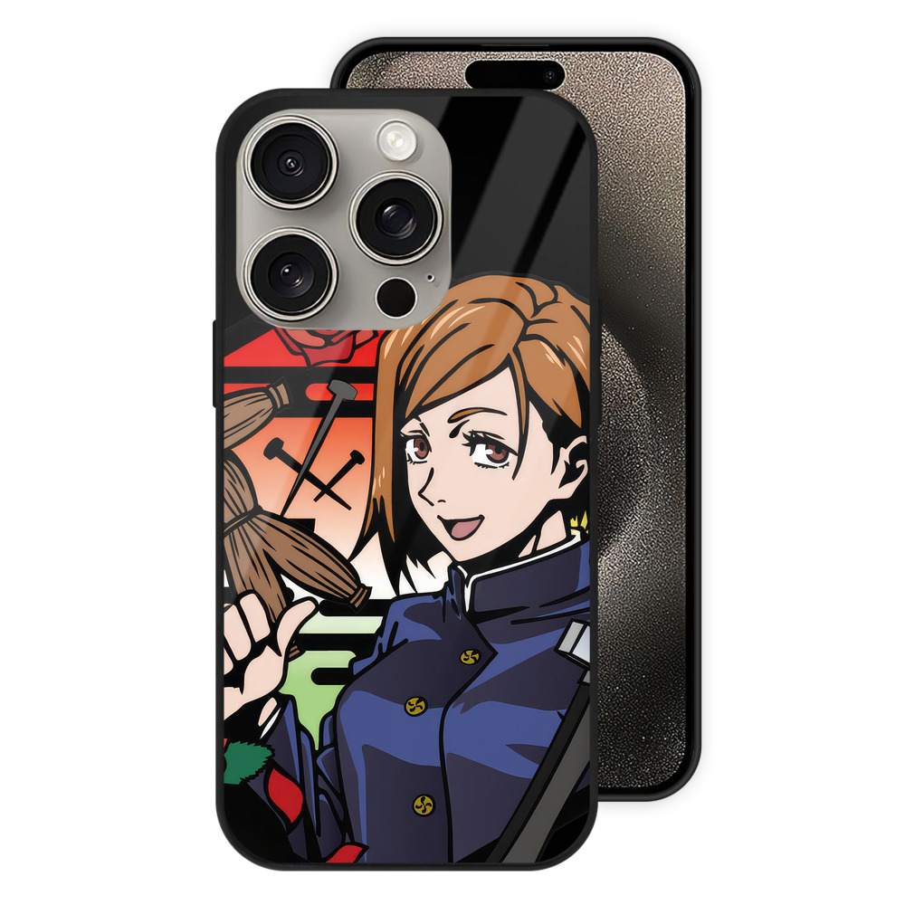 （画像用） 呪術廻戦 Jujutsu Kaisen 【iPhone15Pro対応】スマホケース 耐衝撃＆黄変防止 背面ガラス