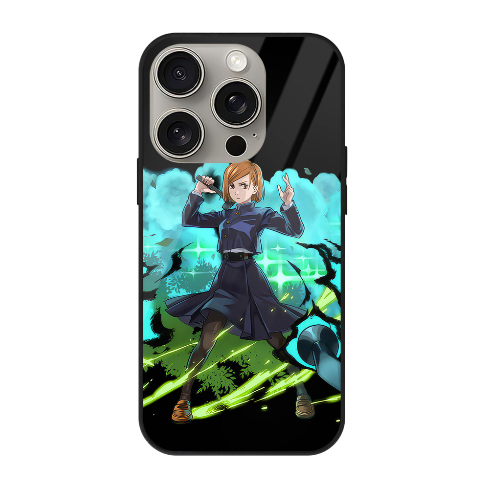 （画像用） 呪術廻戦 Jujutsu Kaisen 【iPhone15Pro対応】スマホケース 耐衝撃＆黄変防止 背面ガラス