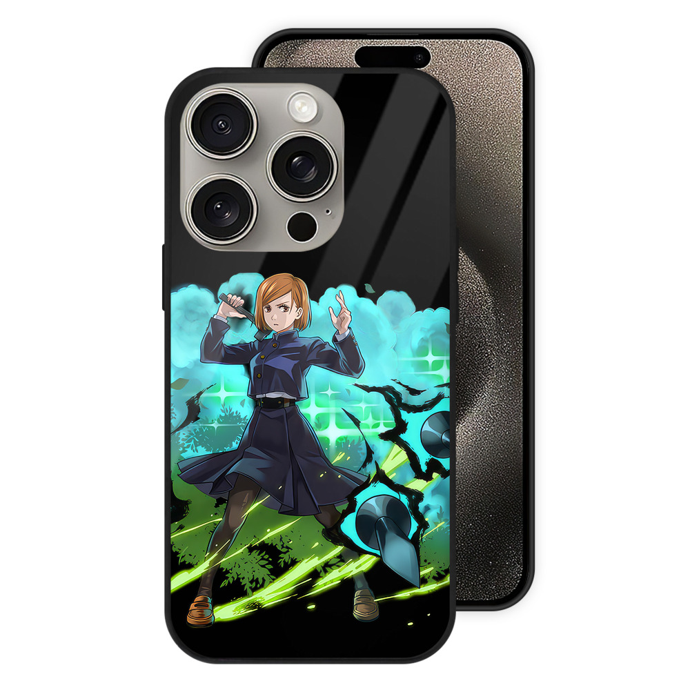 （画像用） 呪術廻戦 Jujutsu Kaisen 【iPhone15Pro対応】スマホケース 耐衝撃＆黄変防止 背面ガラス