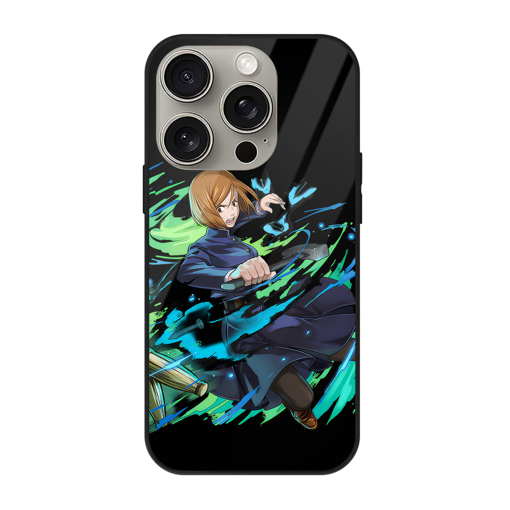 （画像用） 呪術廻戦 Jujutsu Kaisen 【iPhone15Pro対応】スマホケース 耐衝撃＆黄変防止 背面ガラス
