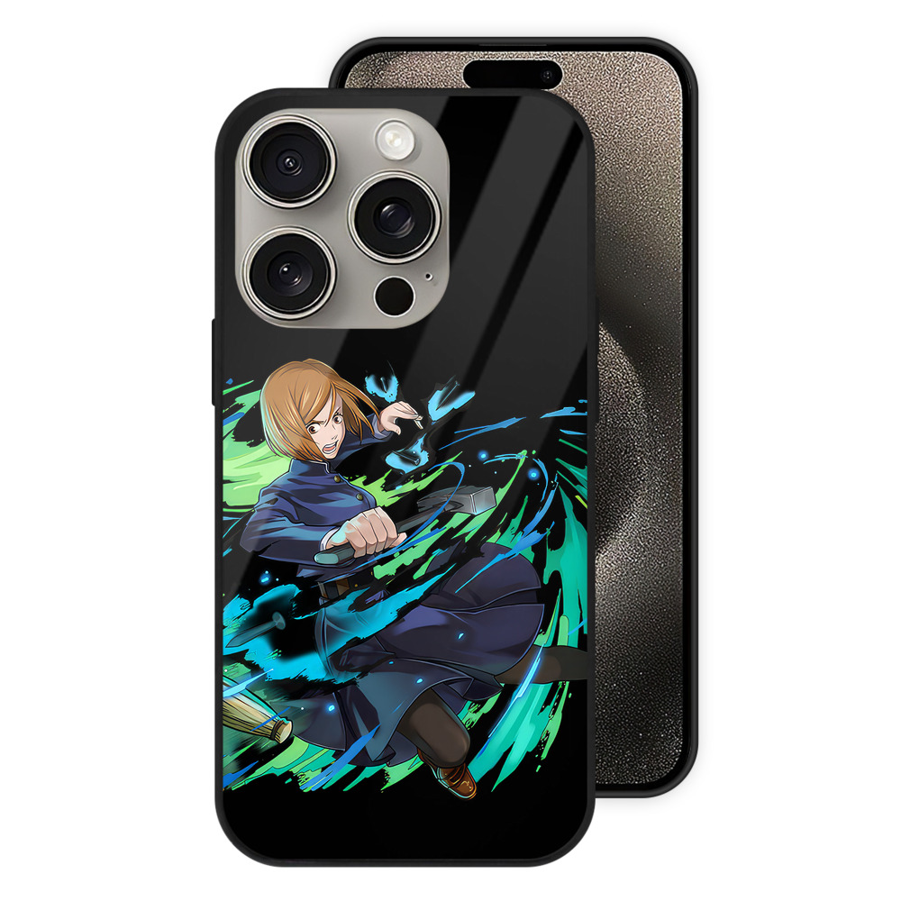 （画像用） 呪術廻戦 Jujutsu Kaisen 【iPhone15Pro対応】スマホケース 耐衝撃＆黄変防止 背面ガラス