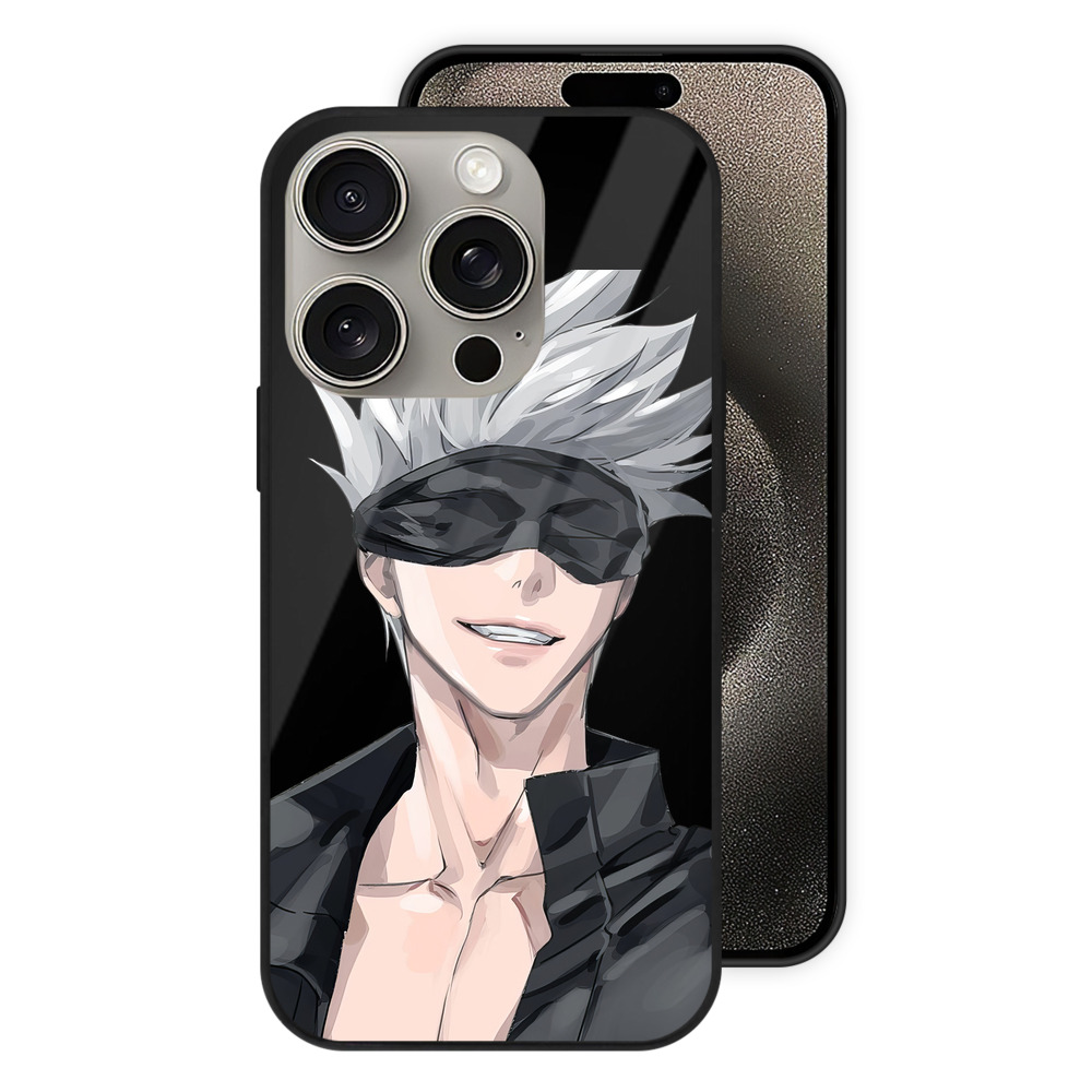（画像用） 呪術廻戦 Jujutsu Kaisen 【iPhone15Pro対応】スマホケース 耐衝撃＆黄変防止 背面ガラス