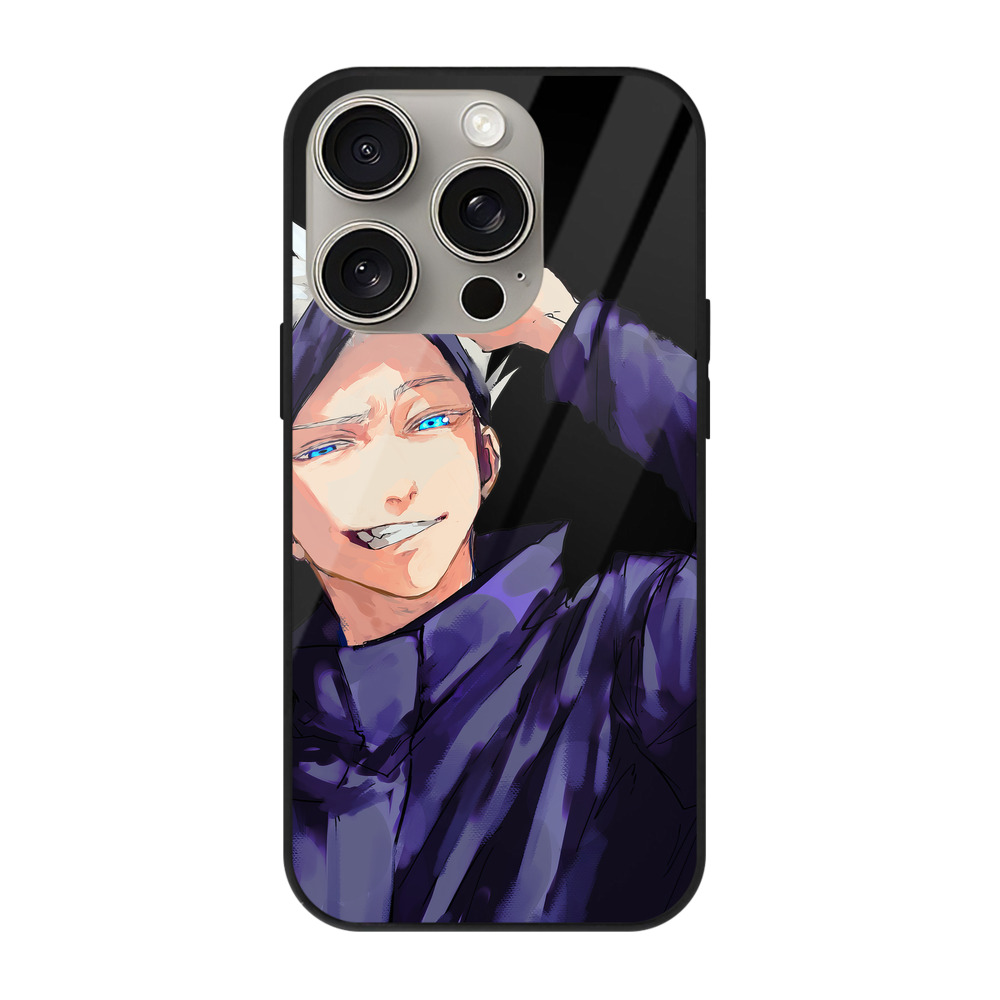 （画像用） 呪術廻戦 Jujutsu Kaisen 【iPhone15Pro対応】スマホケース 耐衝撃＆黄変防止 背面ガラス
