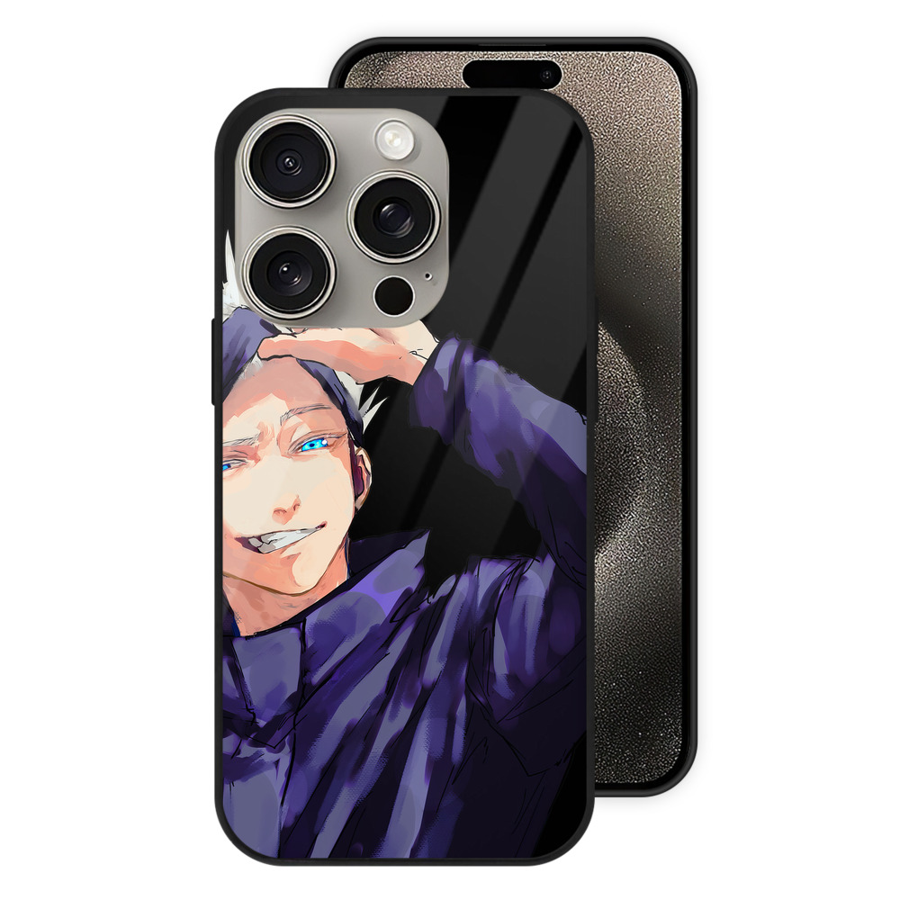 （画像用） 呪術廻戦 Jujutsu Kaisen 【iPhone15Pro対応】スマホケース 耐衝撃＆黄変防止 背面ガラス