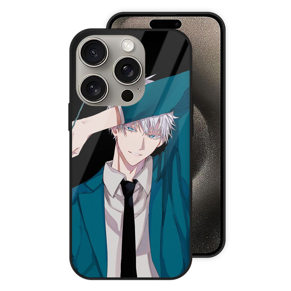 （画像用） 呪術廻戦 Jujutsu Kaisen 【iPhone15Pro対応】スマホケース 耐衝撃＆黄変防止 背面ガラス