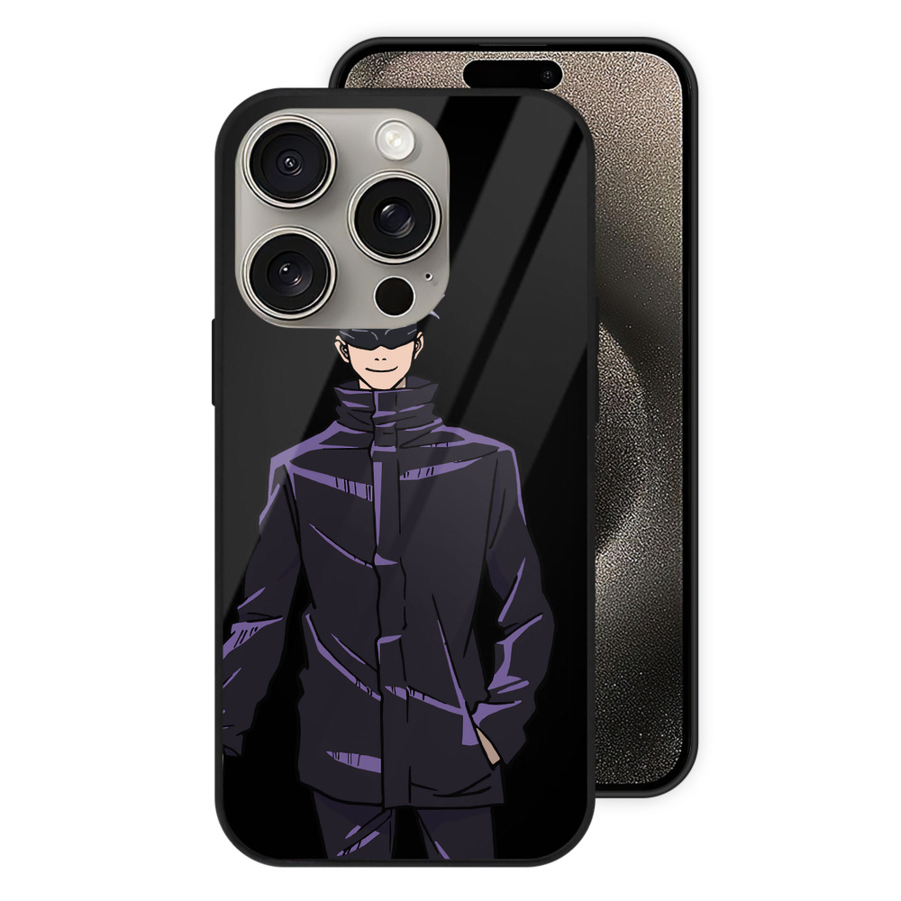 （画像用） 呪術廻戦 Jujutsu Kaisen 【iPhone15Pro対応】スマホケース 耐衝撃＆黄変防止 背面ガラス
