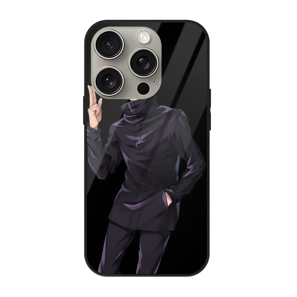 （画像用） 呪術廻戦 Jujutsu Kaisen 【iPhone15Pro対応】スマホケース 耐衝撃＆黄変防止 背面ガラス