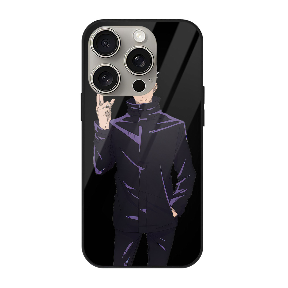 （画像用） 呪術廻戦 Jujutsu Kaisen 【iPhone15Pro対応】スマホケース 耐衝撃＆黄変防止 背面ガラス