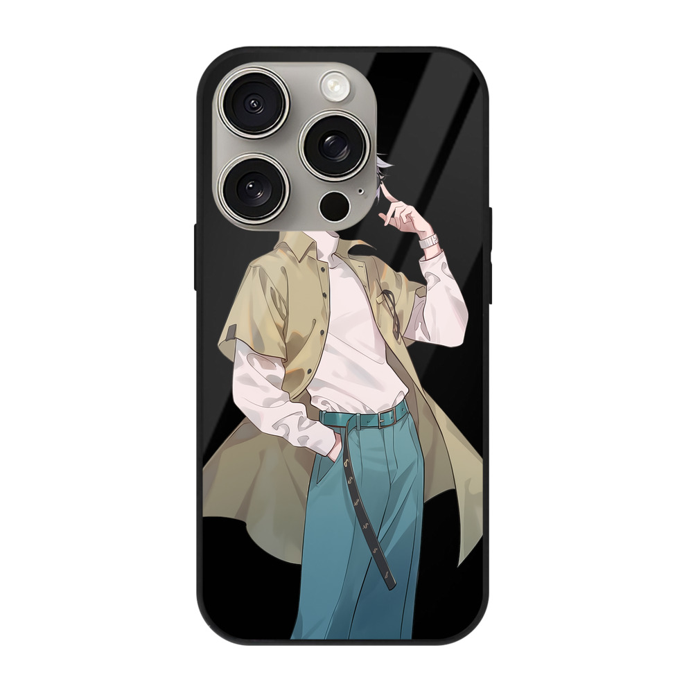（画像用） 呪術廻戦 Jujutsu Kaisen 【iPhone15Pro対応】スマホケース 耐衝撃＆黄変防止 背面ガラス