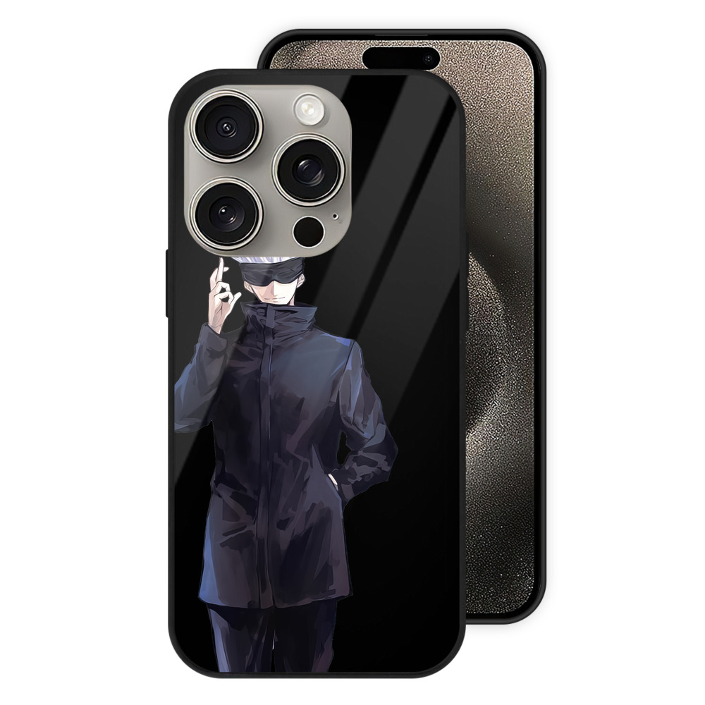 （画像用） 呪術廻戦 Jujutsu Kaisen 【iPhone15Pro対応】スマホケース 耐衝撃＆黄変防止 背面ガラス