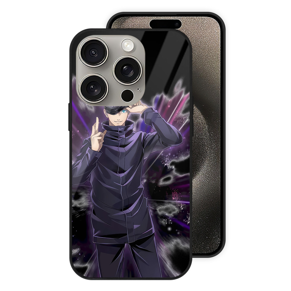 （画像用） 呪術廻戦 Jujutsu Kaisen 【iPhone15Pro対応】スマホケース 耐衝撃＆黄変防止 背面ガラス