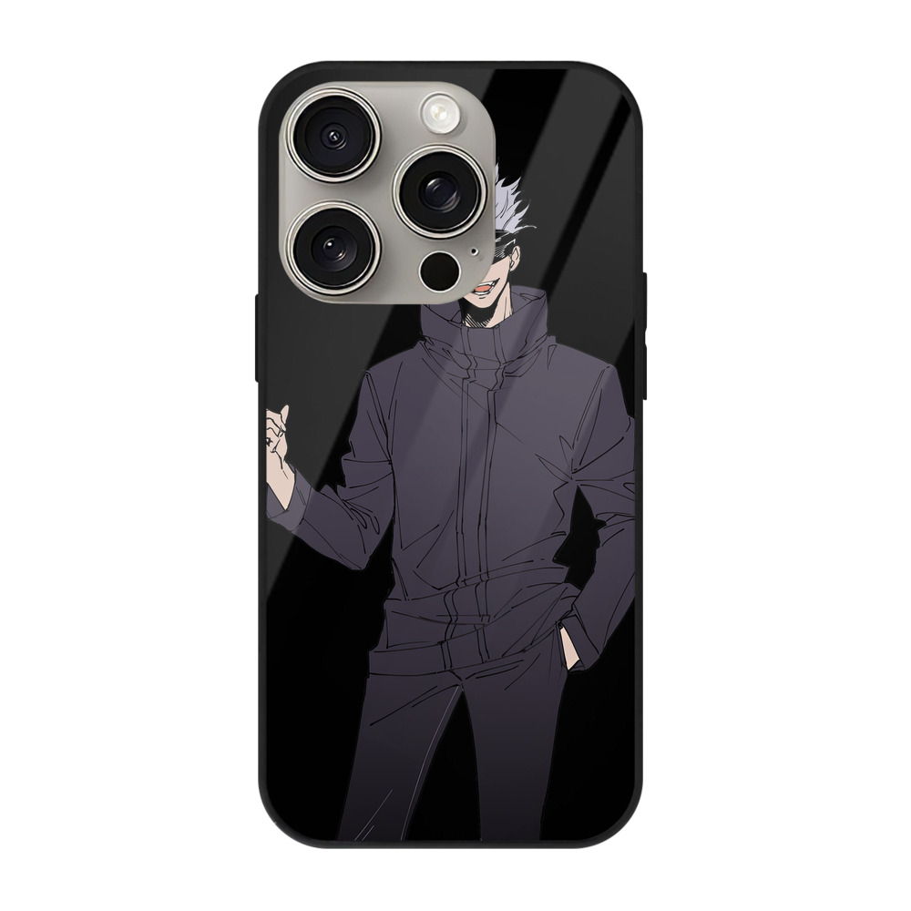 （画像用） 呪術廻戦 Jujutsu Kaisen 【iPhone15Pro対応】スマホケース 耐衝撃＆黄変防止 背面ガラス