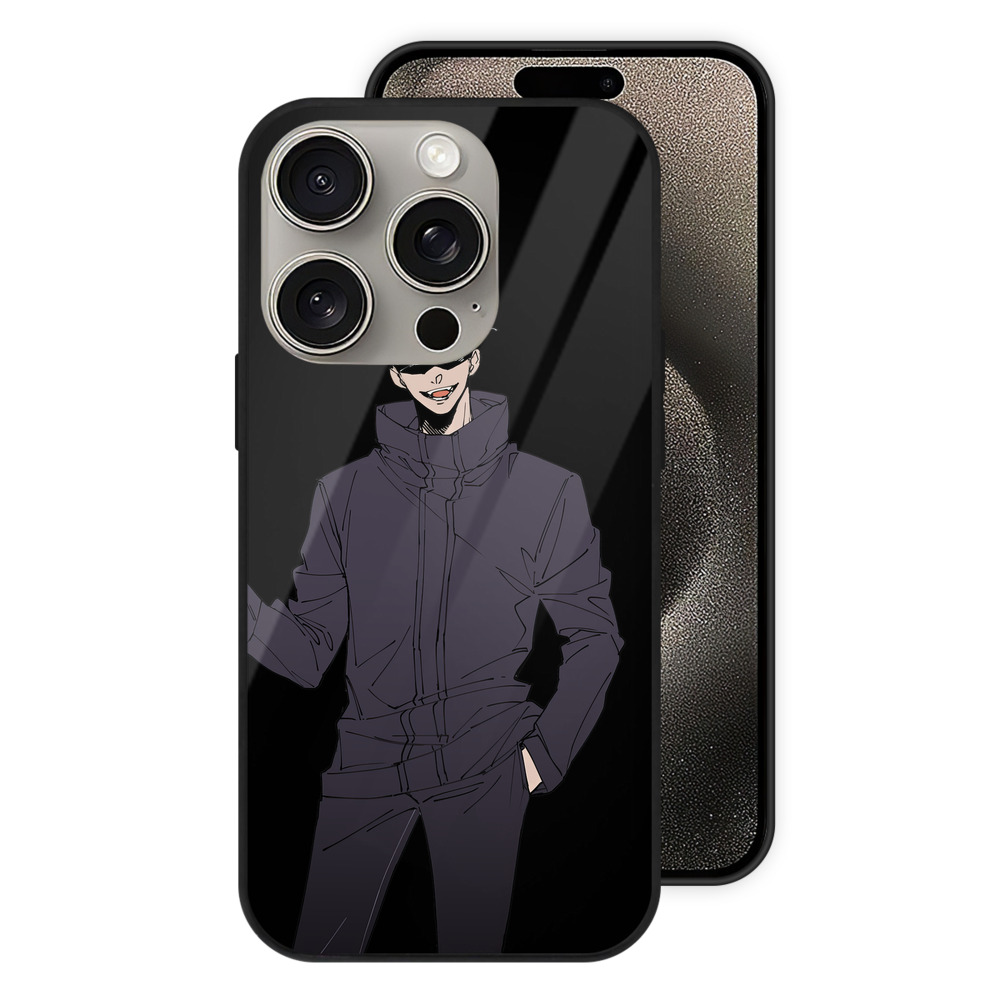 （画像用） 呪術廻戦 Jujutsu Kaisen 【iPhone15Pro対応】スマホケース 耐衝撃＆黄変防止 背面ガラス