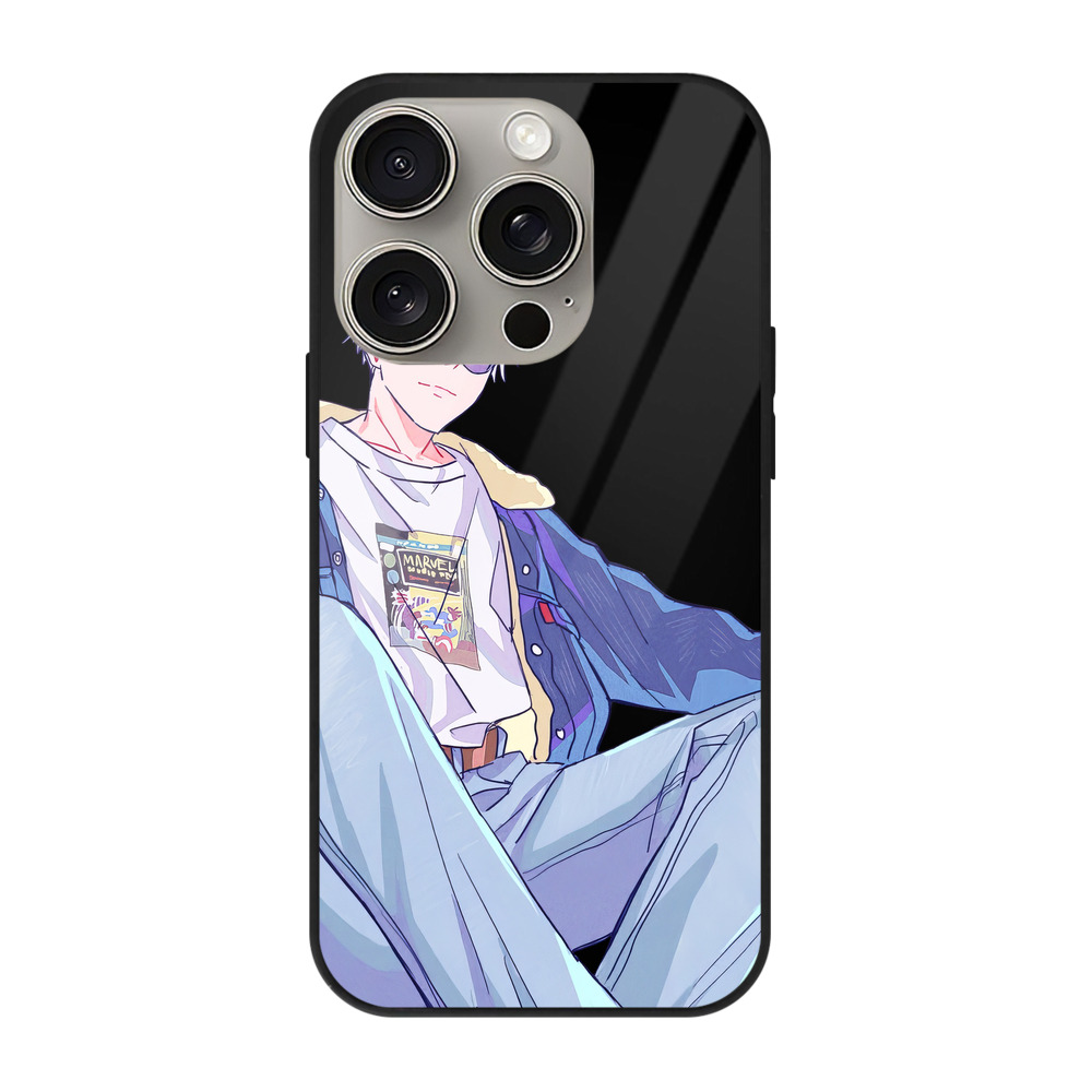 （画像用） 呪術廻戦 Jujutsu Kaisen 【iPhone15Pro対応】スマホケース 耐衝撃＆黄変防止 背面ガラス