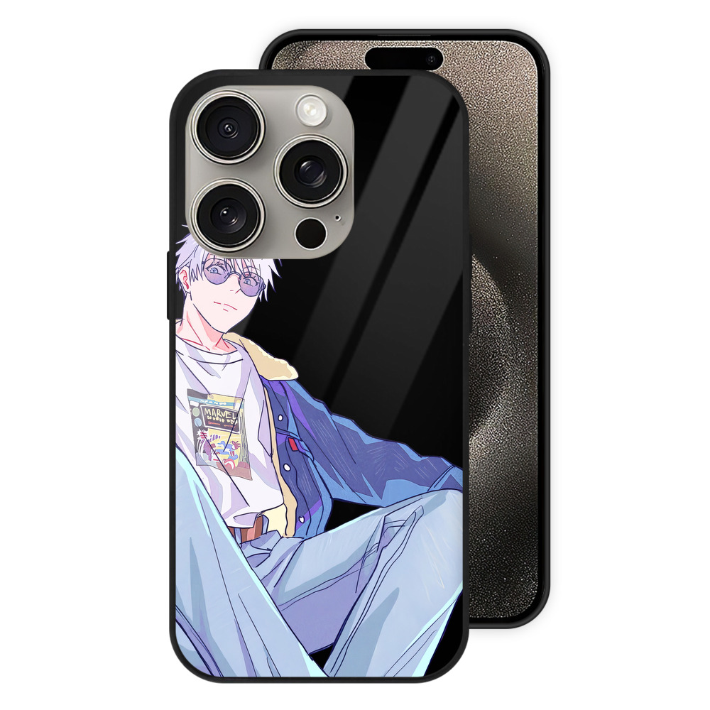 （画像用） 呪術廻戦 Jujutsu Kaisen 【iPhone15Pro対応】スマホケース 耐衝撃＆黄変防止 背面ガラス