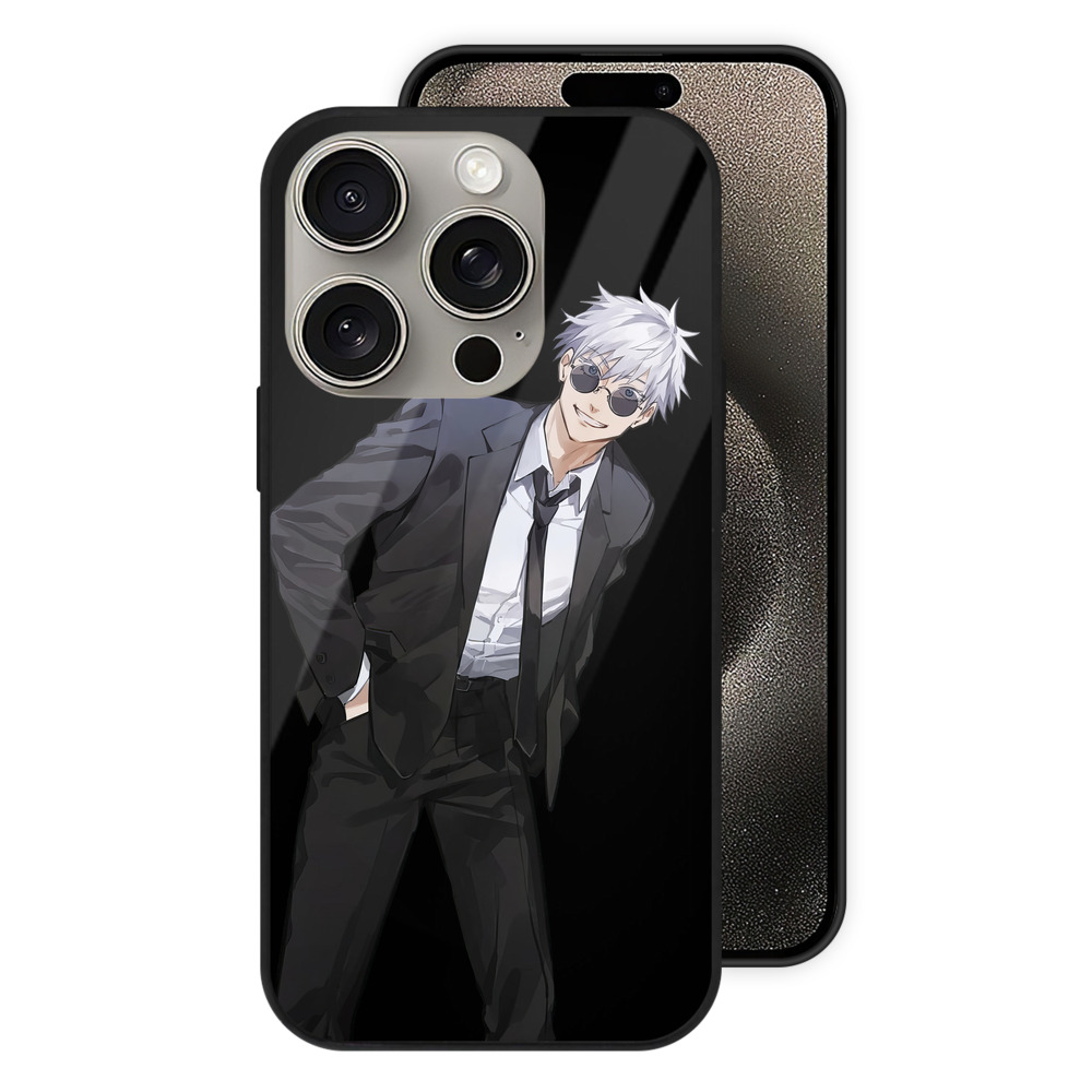 （画像用） 呪術廻戦 Jujutsu Kaisen 【iPhone15Pro対応】スマホケース 耐衝撃＆黄変防止 背面ガラス