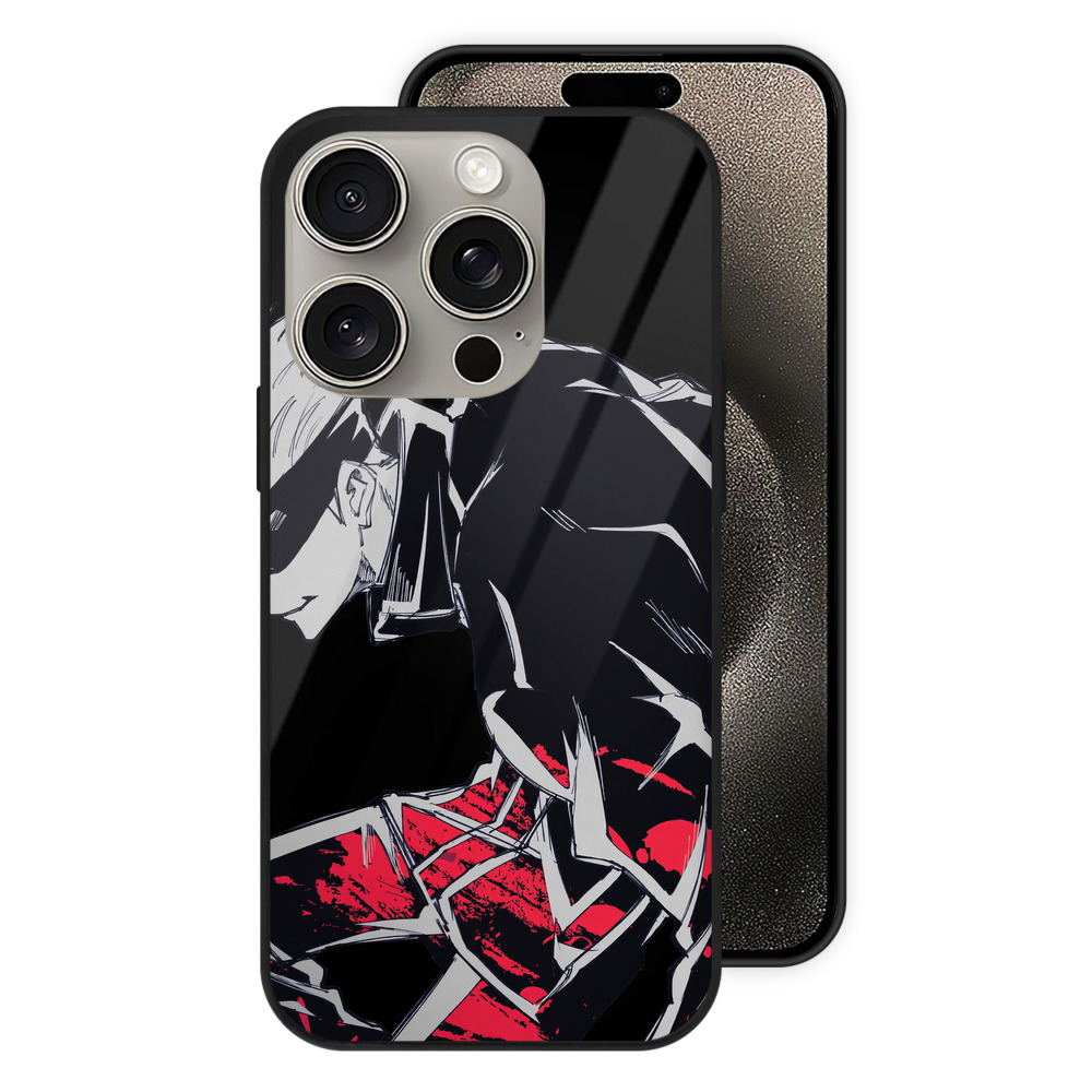 （画像用） 呪術廻戦 Jujutsu Kaisen 【iPhone15Pro対応】スマホケース 耐衝撃＆黄変防止 背面ガラス