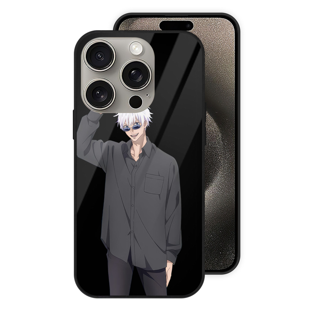（画像用） 呪術廻戦 Jujutsu Kaisen 【iPhone15Pro対応】スマホケース 耐衝撃＆黄変防止 背面ガラス