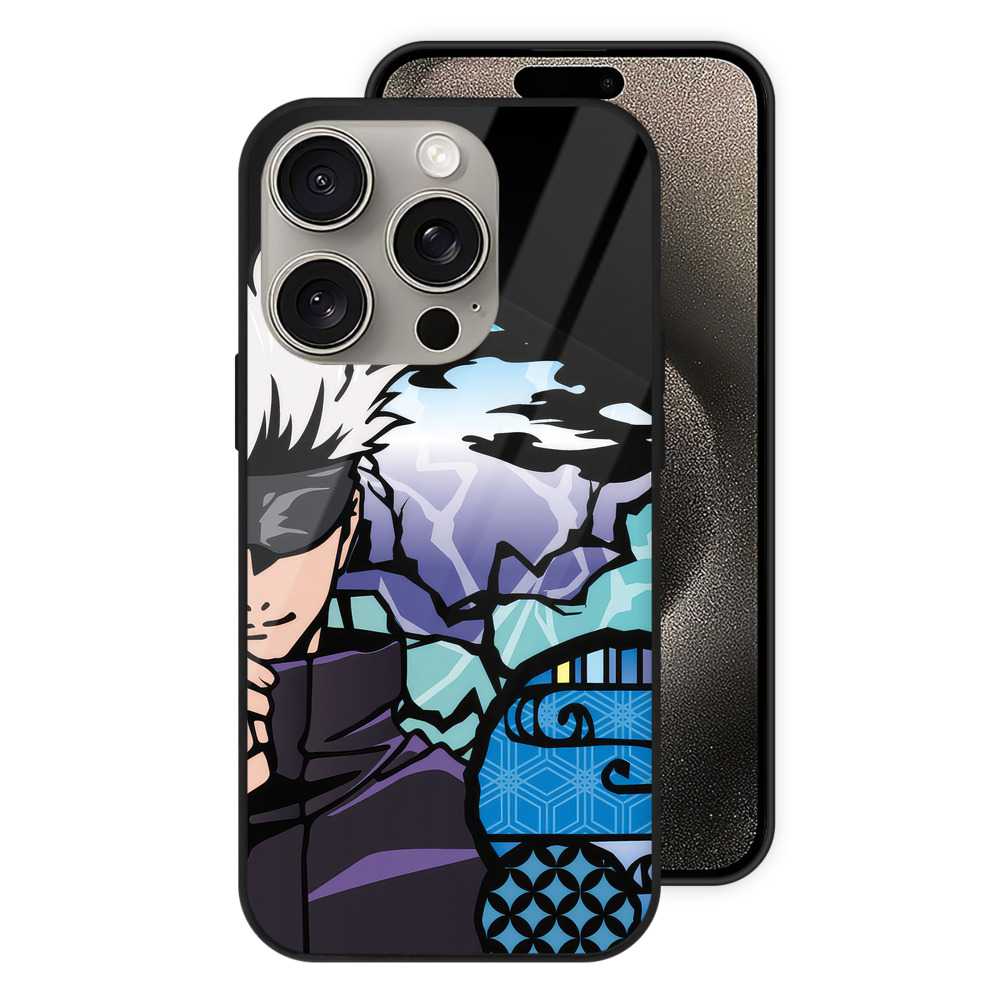 （画像用） 呪術廻戦 Jujutsu Kaisen 【iPhone15Pro対応】スマホケース 耐衝撃＆黄変防止 背面ガラス
